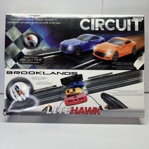 LiteHawk Circuit Racing Brooklands Slot Car Set INCOMPLETE